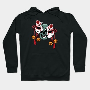 Japanese kitsune mask with skull Hoodie